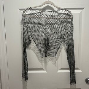 Fishnet Sparkle Top Women’s Size M